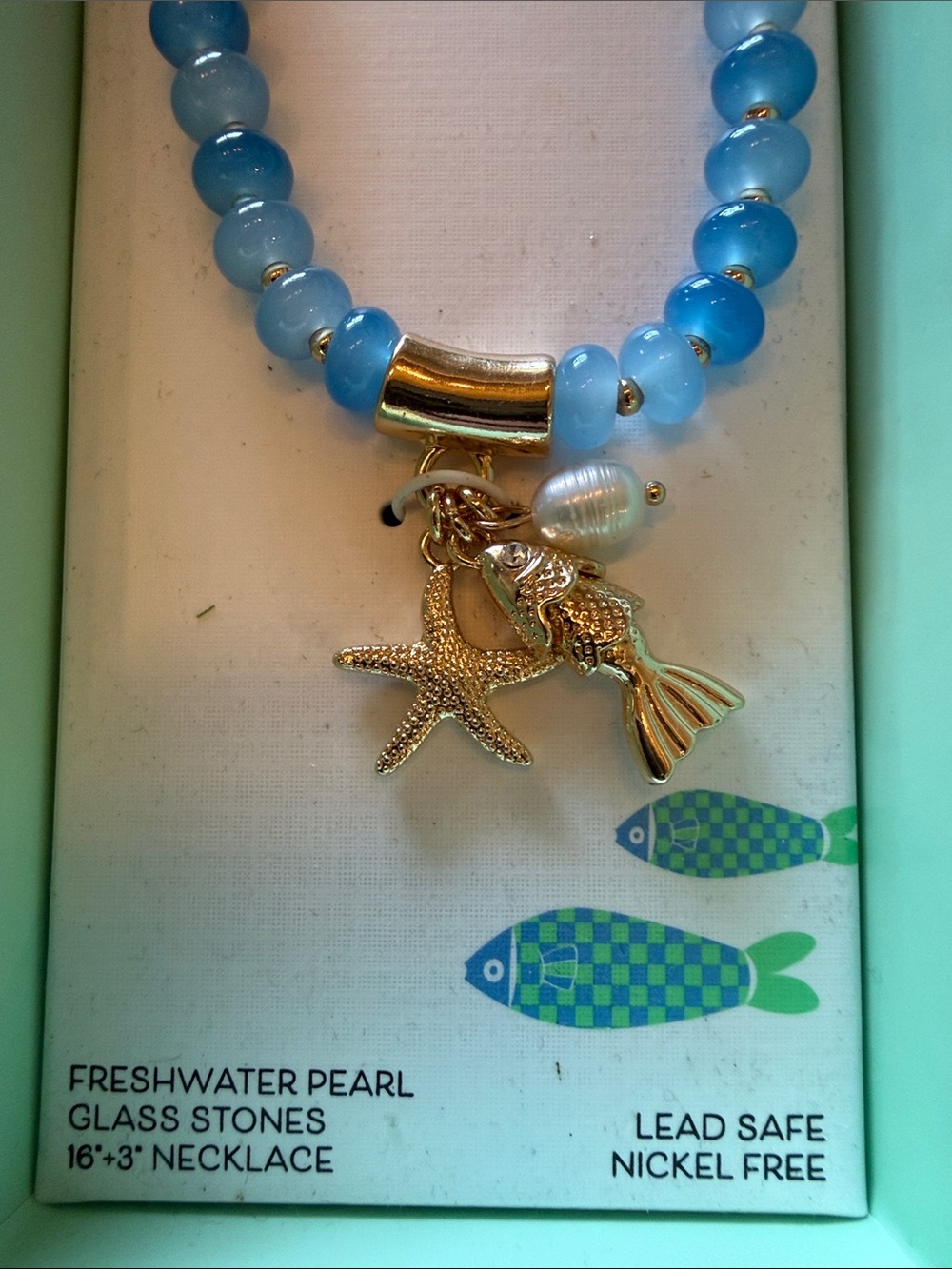 PiperK freshwater pearl and glass stone 16”+3” necklace - Picture 2 of 2